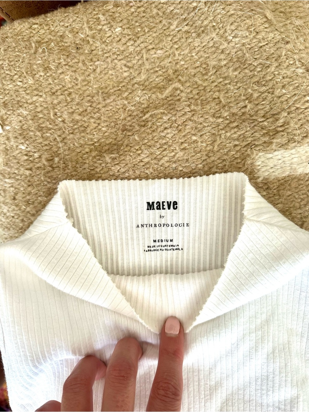 Anthropologie White Ribbed Knit Tank